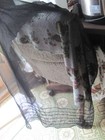 Jones New York Black Beaded Accent Mesh Polyester Scarf Accessory Beads Preowned — photo 5