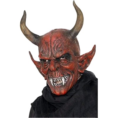 Smiffys Teufel Maske Dämon Horror Latex Rot Kostüm Halloween Neu