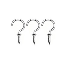 30 Pcs 304 Stainless Steel Screw Ceiling Hooks 1 Inch Cup Hook Screw-in Lig...