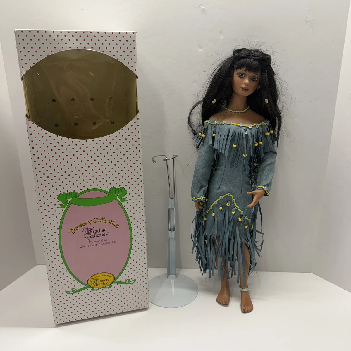 25+ Paradise Galleries Porcelain Native American Dolls & Doll