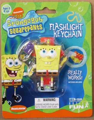 Nickelodeon SpongeBob SquarePants Flashlight Keychain by Basic Fun NIP 2003