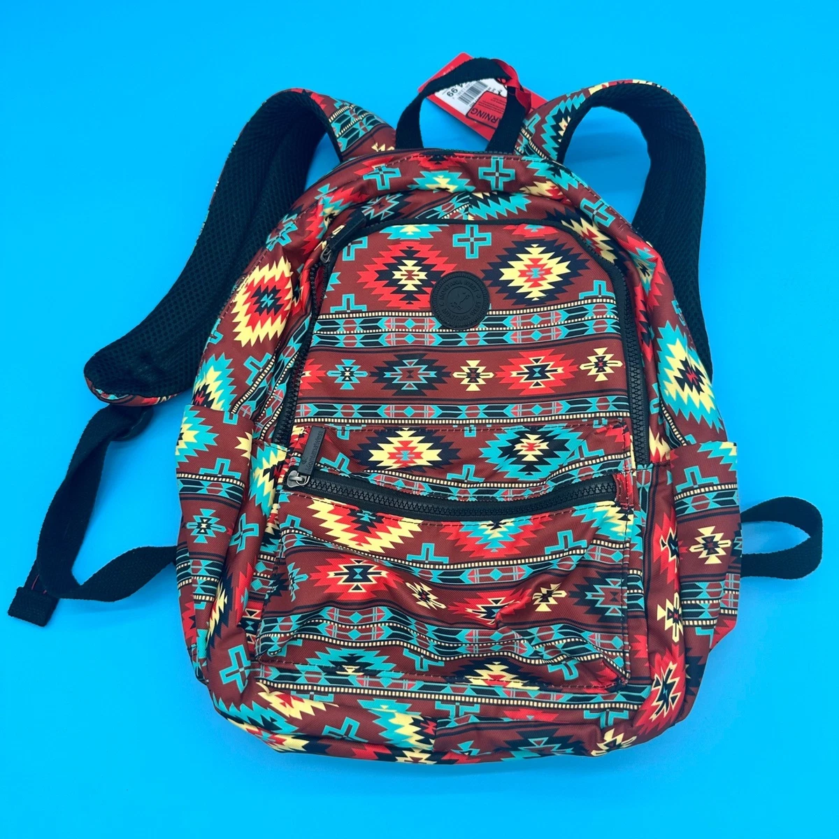 MONTANA WEST Nylon Turquoise Aztec Print Backpack Southwestern NWT Montana West Rodeo Turquoise Stone Aztec Backpack - Ropes  main image 2
