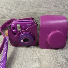 Fuji Instax Mini 9 Fujifilm Instant Film Camera With Case Purple Tested Works