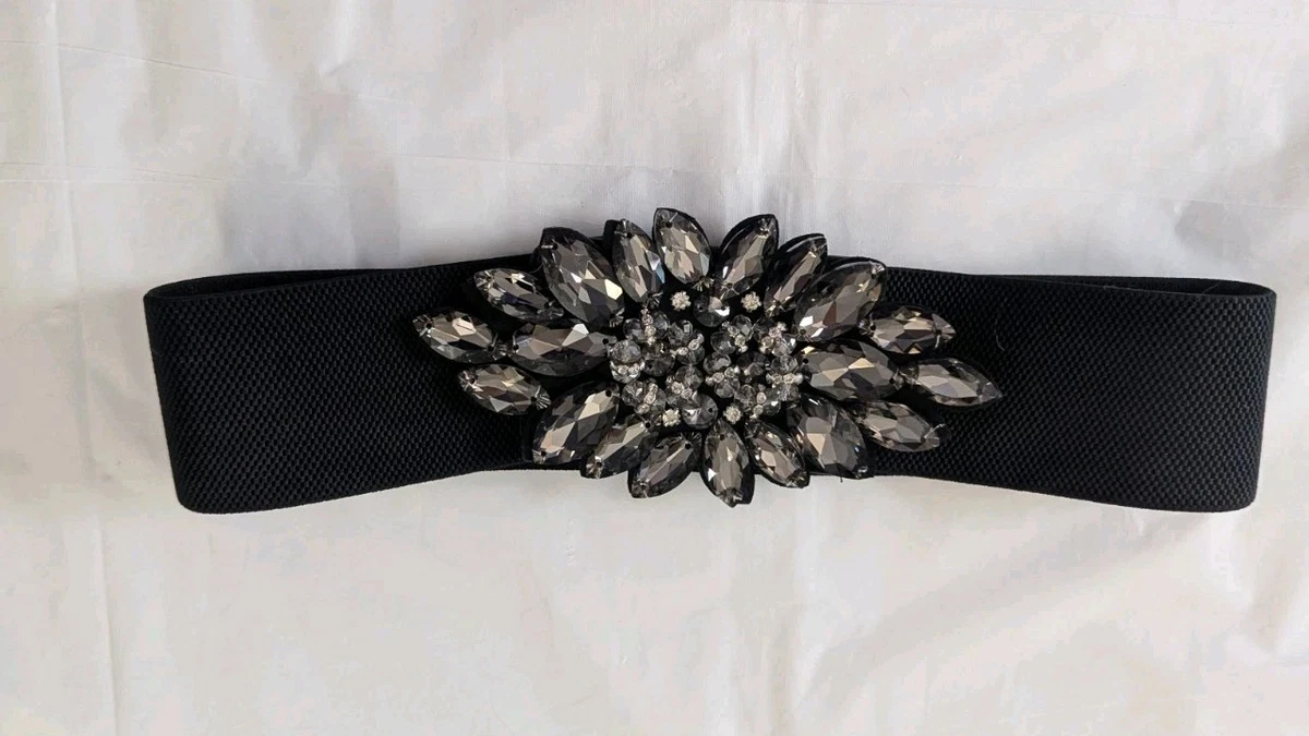 Rhinestone Elastic Wide Belts for Women for sale | eBay