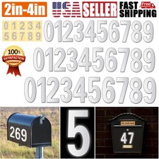 3x Reflective Mailbox Numbers Sticker Decal Die Cut Classic Style Self Adhesive