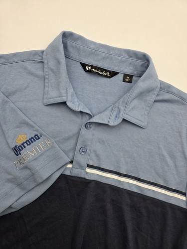Travis Mathew Poloshirt Herren M Blau Corona Premier Performance Golf Kurzarm