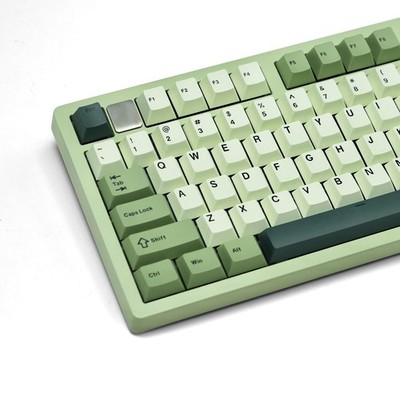 Womier Matcha PBT keycaps, Cherry Profile Keycaps 75 Percent,Double Shot Keyb...