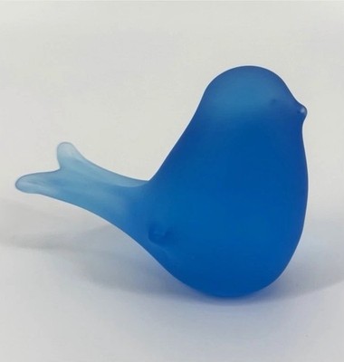 Interpur Blue Glass Bluebird Figurine 3.5'' Collectible Bird Sculpture Home Decor