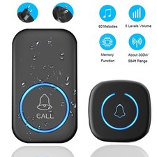Wireless Doorbell Ip44 Waterproof Smart Home Welcome Door Bell 300m Range 60song