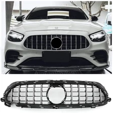 Fit 2021-2023 Mercedes Benz W213 LCI E-Class Front Bumper Grill Chrome GT Grille