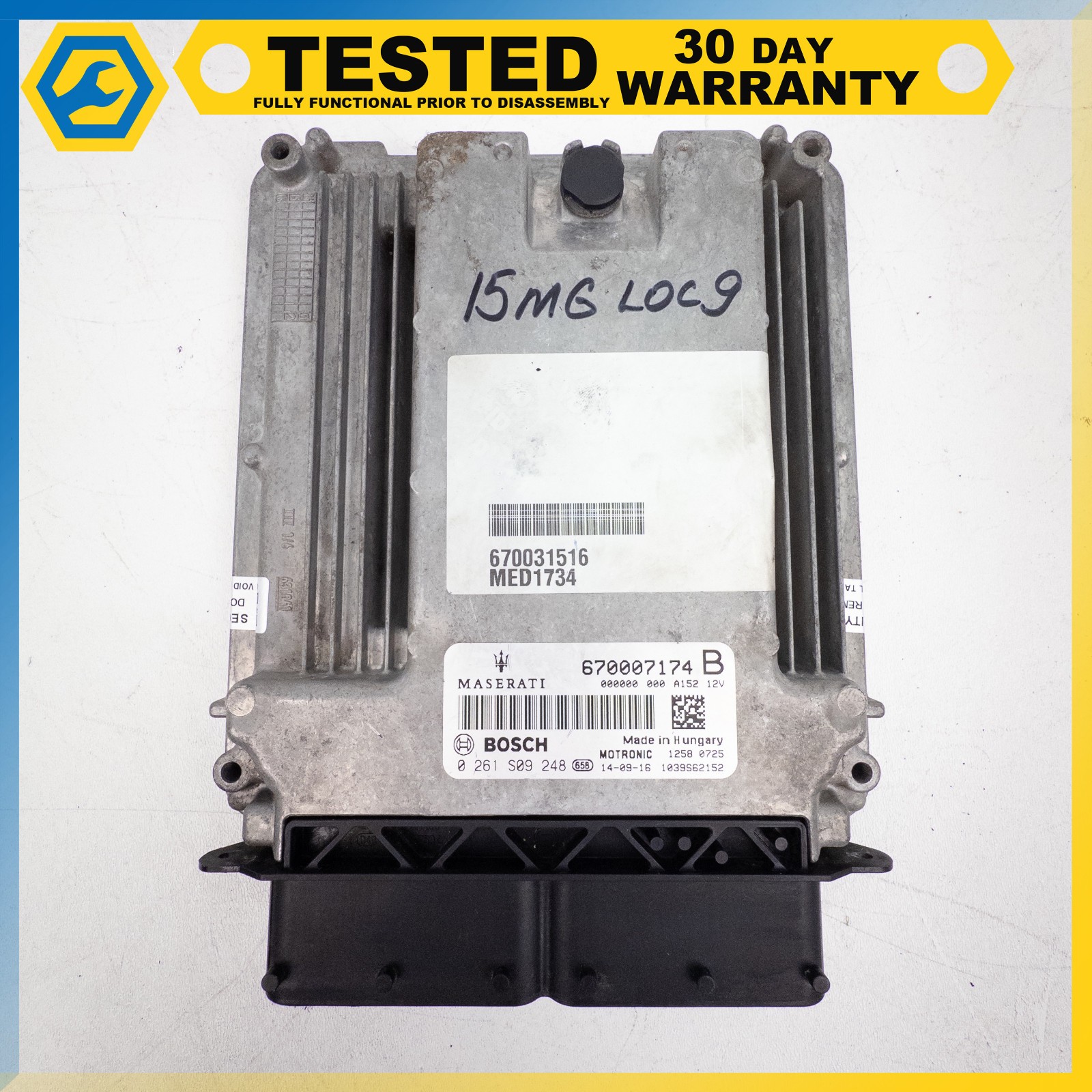 14-17 MASERATI GHIBLI 3.0L ECU ECM Engine Computer Control Module OEM