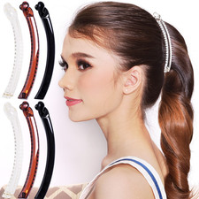 RC ROCHE 6 Pcs Banana Hair Clip Thin Hair Fine Ponytail Maker No Slip Small Claw