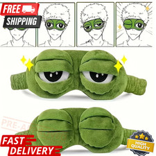 3D Frog Sleep Mask Soft Plush Cartoon Eyeshade Blindfold for Women Men Travel