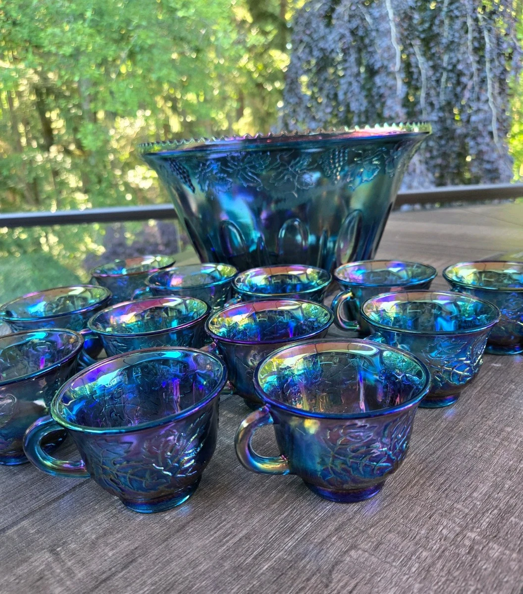超レア インペリアルグラス社アメリカ製アンティーク・カーニバルガラスボウル 3点 Carnival Glass Punch Bowl for sale | eBay