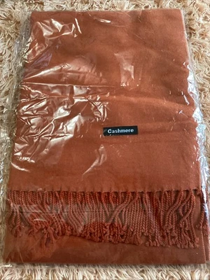 Cashmere Shawl Wrap Rust/Orange Colour New Without Tags - Image 1 of 2