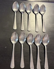 Lot Of 10 Unbranded Stainless Steel Japan Silverware Teaspoons Flatware