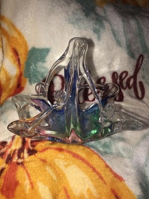 Vintage Murano Art Glass Basket 