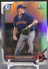 2022 Bowman Draft #BDC-113 Justin Campbell Guardians 1st Bowman Chrome Refractor