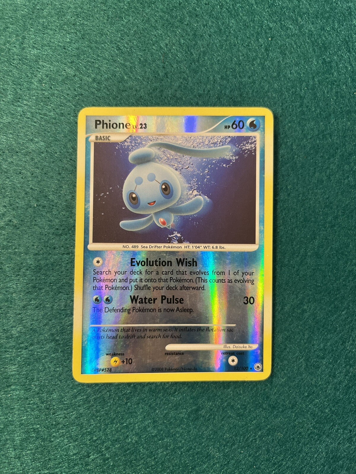 Pokémon Phione 12/100 Reverse Holo LP Majestic Dawn English