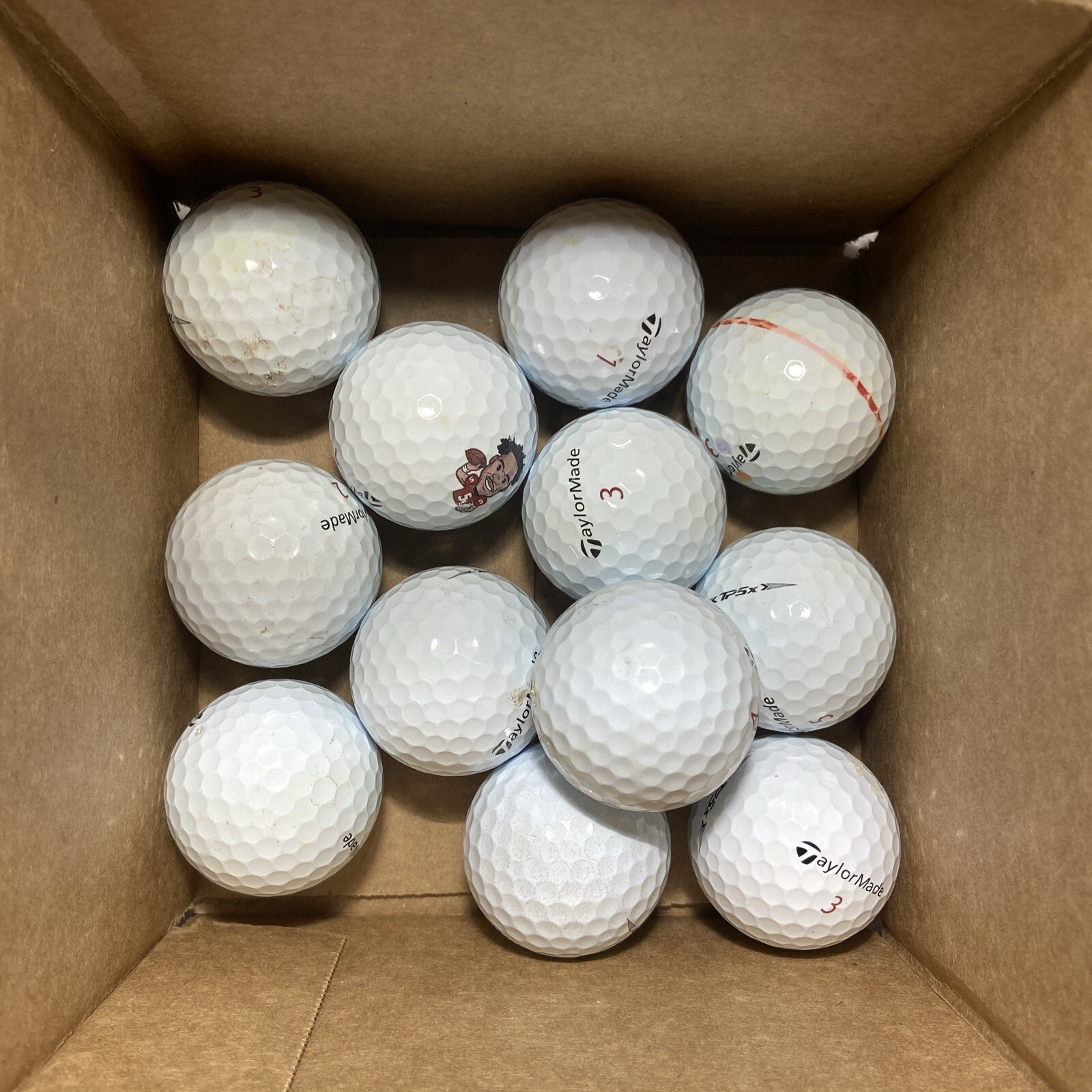 1 Dozen Taylormade TP5X White Golf Balls Used AAA Condition Fair/Good