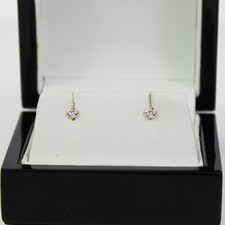 YELLOW GOLD FINISH Small 3mm Created Diamond Stud Earrings 