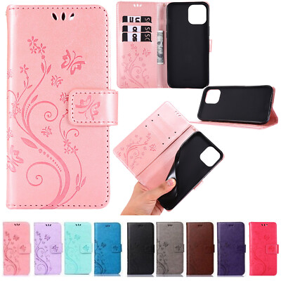 Embossed Wallet PU Leather Flip Case For iPhone 16 Pro Max 15 14 13 12 7 8 Cover