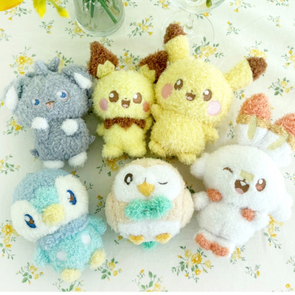 Pokemon Espurr Pichu Piplup Rowlet Salandit Baby Plush Keychain