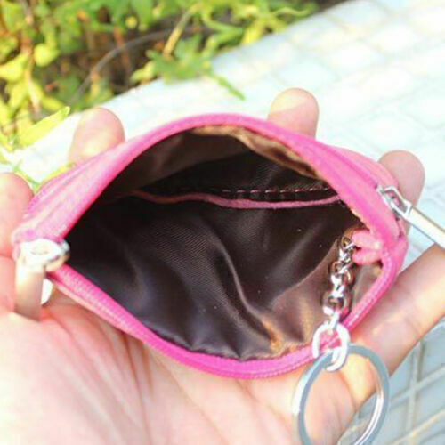 Unisex Women Men Genuine Leather Small Coin Card Key Ring Wallet Pouch Purse . - Picture 5 of 11