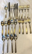 23 PC ELAINE ONEIDA SILVER PLATE FORKS KNIVES SPOONS  - FREE SHIP