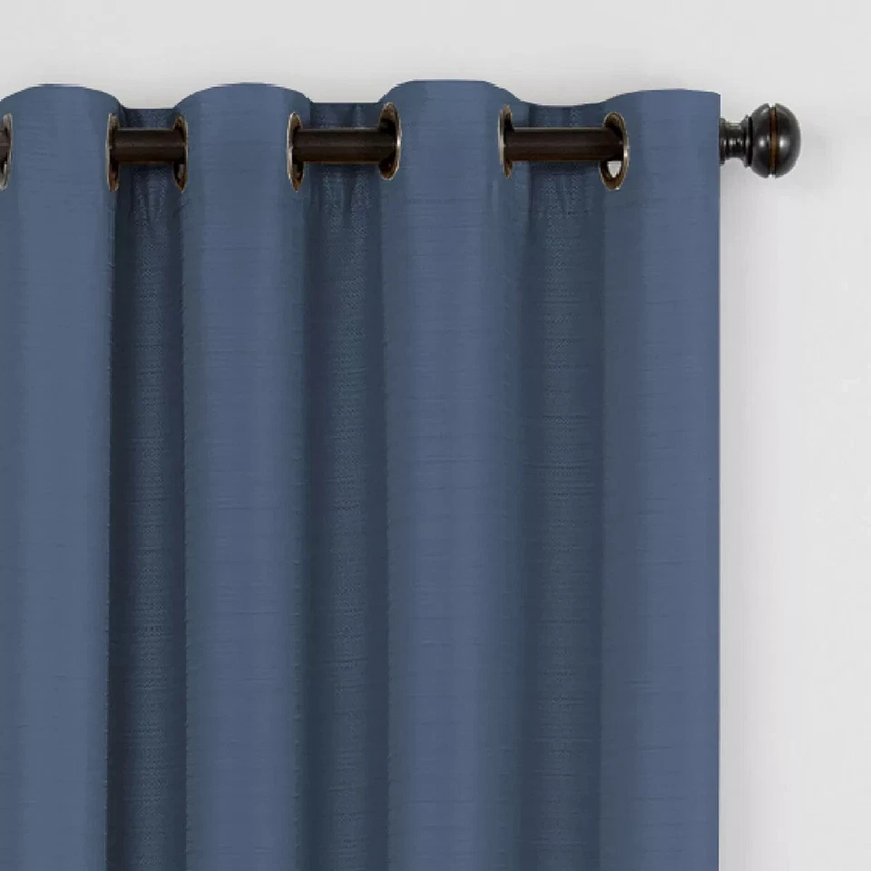 Set of 4 * Eclipse Bryson Room-Darkening Window Curtain Indigo 52x108 * Set of 4 - Image 2 of 4