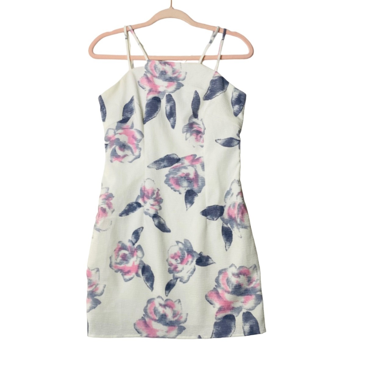 TOBI Women Size Medium Summer Strappy Floral Side Zip Mini Dress