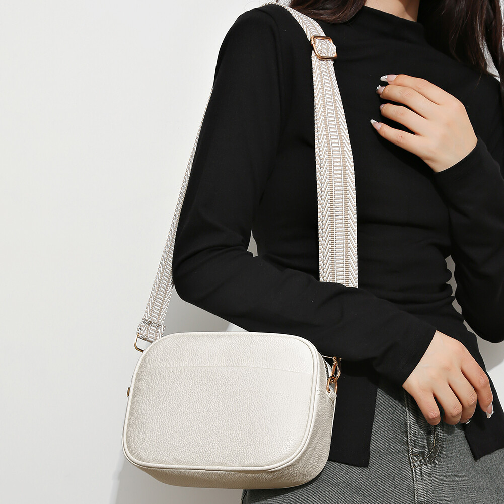 Women Leather Crossbody Bag Classic Camera Bag Trendy Travel Work Bag