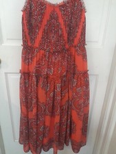 Banana Republic Size 8 Barely If Ever Worn  Red Paisley Spaghetti Strapped Lined