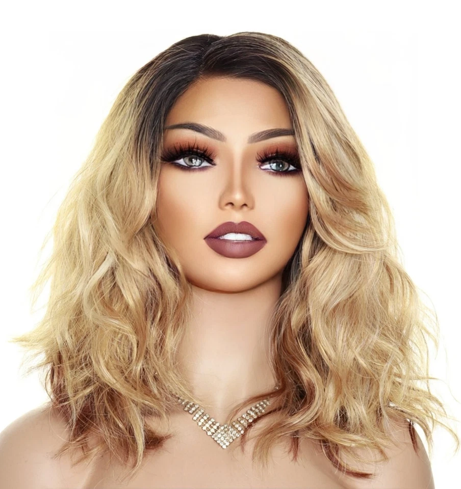 PELUCA SUELTA OLAS PLAYA | CALOR OK IMPRESIONANTE LONGITUD MEDIA RUBIA SOM7017 VENTA EN EE. UU. 1464 Foto 4 de 4