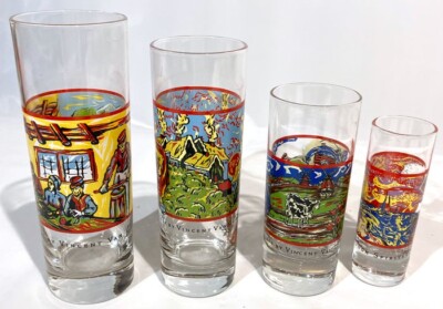 VINCENT VAN GOGH SPIRITS GLASS BARWARE SET WILD APPEL RASBERRY CHOCOLATE VANILLA