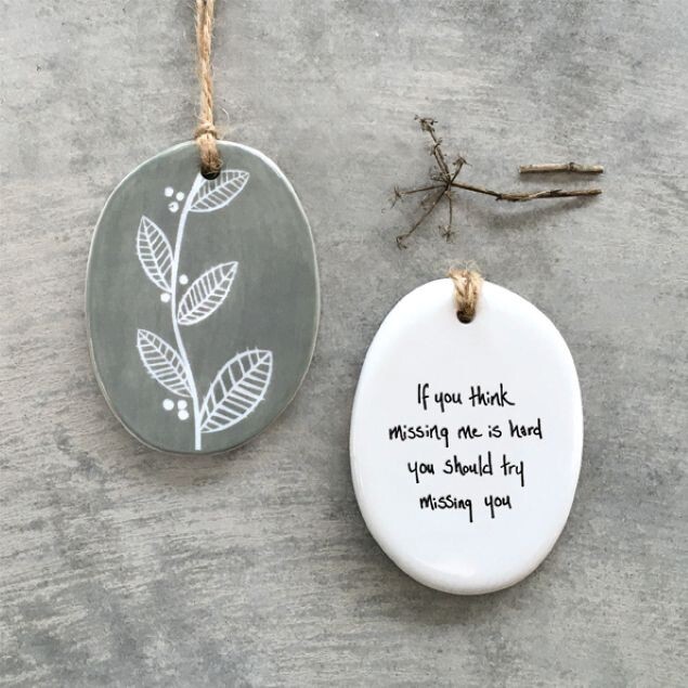 East of India ceramic 'If you think' hanging Dec Friends & Family 7x5.5cm
