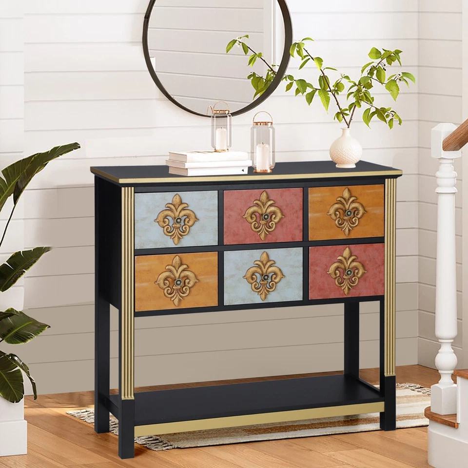 Mesa consola con cajón entrada armario de almacenamiento aparador vintage sofá mesa Foto 2 de 4