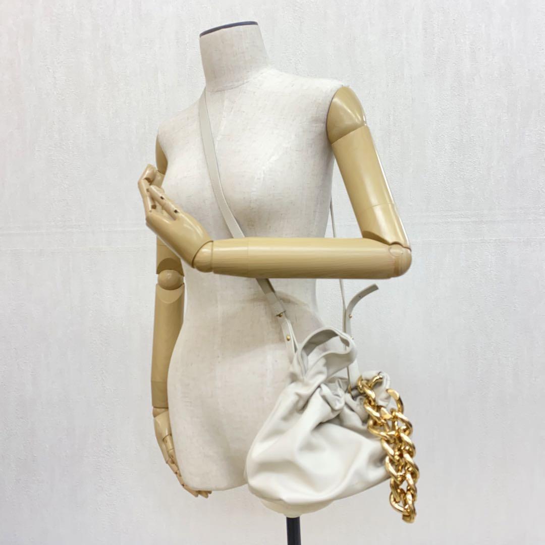 Demellier London Leather Chain Shoulder Bag Women White Gold Demellier London Leather Chain Shoulder Bag Women White Gold