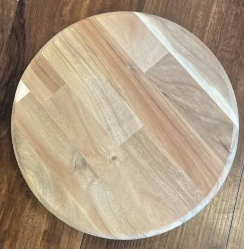 Acacia Wood Cutting Board 12" Round Diameter  1"  thick Solid Wood  UNFINISHED - Foto 1 di 3