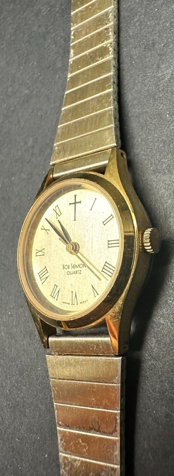 Vintage Bob Siemon Cross Analog Watch Untested May Need Battery or Repair