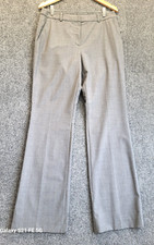 Brooks Brothers Women's Career Pants Gray Sz 8 Wool Blend Chino Style Slash Pock