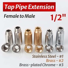 1/2" BSP Stainless Steel / Brass Radiator Valve / Tap Pipe Connection Extension