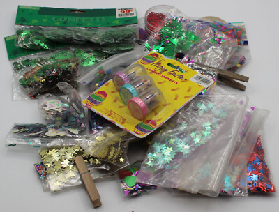 LOT OF 33 PACKS CRAFT & PARTY CONFETTI ALL OCCASIONS & LOONEY TUNES SOME SEALED