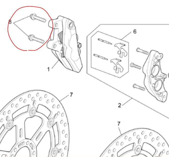 Aprilia RSV Mille Titanium drilled brake caliper bolt kit Tuono Ti full set - Image 3 of 4