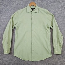 Banana Republic Men's Fitted Green Size M 15-15 1/2 Texture Striped Dress Shirt