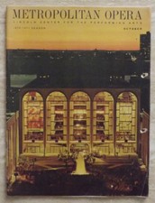 The Metropolitan Opera programme Lincoln Center NY October 70-71