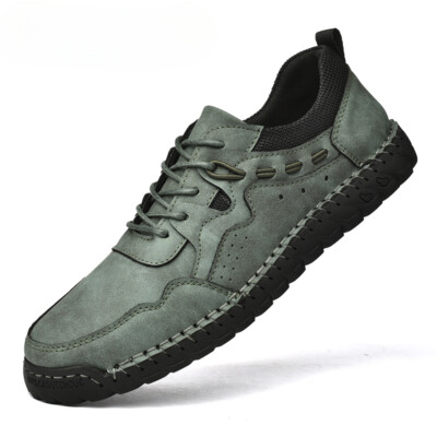 Men's Leather Casual Shoes Outdoor Breathable Flats Driving Sneakers Moccasins