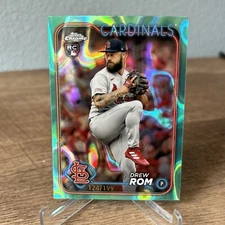 2024 Topps Chrome Drew Rom Aqua Lava Refractor /199 Rookie Card RC #195