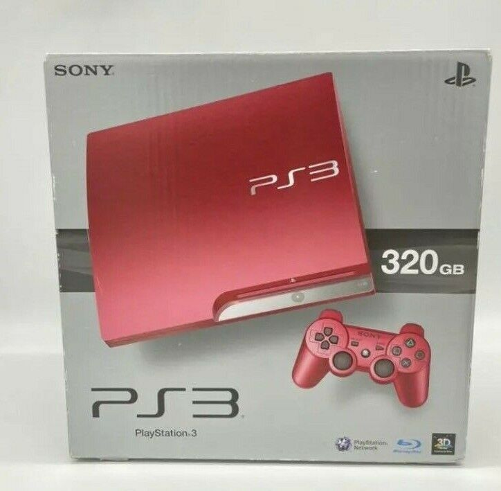 SONY PS3 PlayStation 3 320GB CECH-3000B Scarlet Red Console Controller BOX  SET