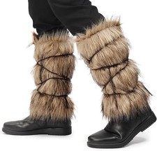 Viking Pirate Costume Boot Covers for Women One Size Fits Most, Light Brown